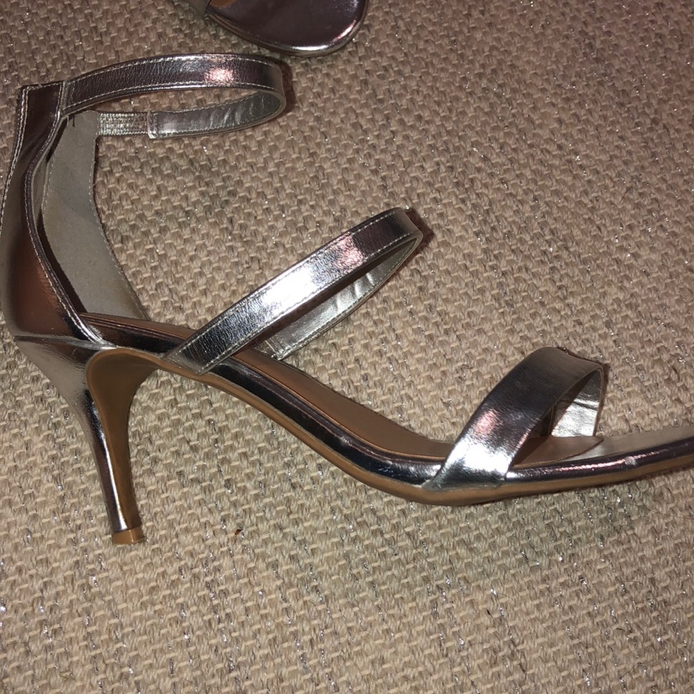 Bamboo silver kitten heels